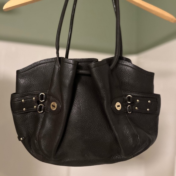 Cole Haan Chocolate Brown pebble Grain Leather Shoulder Bag - Picture 1 of 3